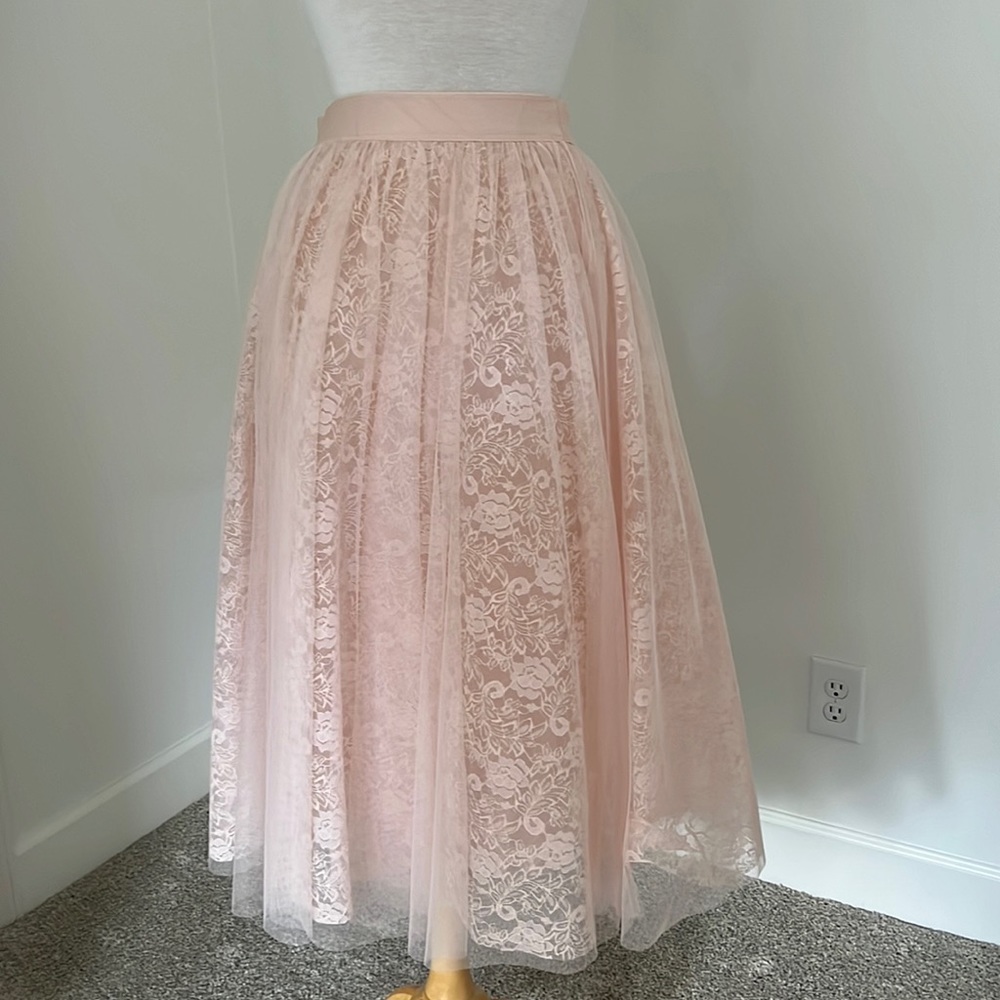 Bailey 44 Tulle Lace Pink MIDI skirt